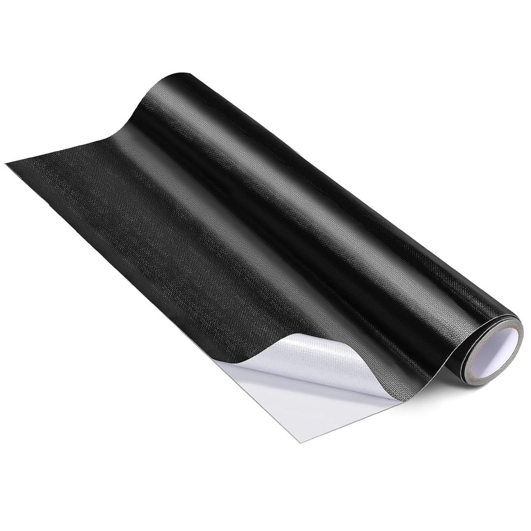 Hicarer 15.7 x 118 Inches Thermal Heat Shield Barrier Adhesive, Aluminized Fiberglass Heat Shield Resistant Material Tape for Auto Use, House, Barbecue, Christmas