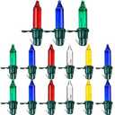 500 Pieces Christmas Replacement Bulbs Christmas Mini Light Bulbs 2.5 V 0.425 Watt 0.17 Ampere Replacement Mini Bulbs for String Lights Outdoor Decorations Supplies (Green Base Colorful Bulb)