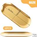 AKOLAFE 11 PCS Stainless Steel Serving Tray Set Gold Platters for Serving Food Small Metal Tray Decorative 9" Long Plate Oval Storage Tray Thickened Serving Dishes for Entertain Party Buffet Sushi Snack