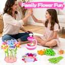 Flower Craft Kit for Kids, DIY Make Your Own Flower Bouquet Set with Reusable Felt Flowers, Arts and Crafts Gift for Girls Boys Ages 4-10
