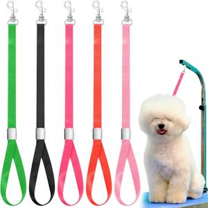 Shinylin 5 Pcs Pet Grooming Loops Nylon Pet Bathing Tether Straps Restraint Noose Dog Grooming Loop Adjustable Fixed Dog Cat Safety Rope for Groomer Table Bathtub, Vibrant Colors