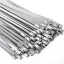 100PCS Metal Cable Zip Ties, 304 Stainless Steel,Multi-Purpose Heavy Duty Self-locking Cable Ties,4.6mm * 300mm bundling packing tape