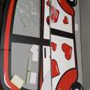 Happy Valentine's Day Photo Prop Selfie Frame Car Shaped Romantic Red Valentines Decor Large Fabric Cute Car Love Heart Backdrop Valentine Photo Booth Frame for Wedding Party Holiday Decor 71x39inch