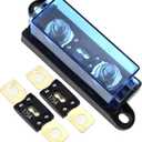 1-Way AMG Mega Fuse Holder 100A with 2 Pcs ANM Bolt-on Fuse 175A for Cars, Boat, Vehicles