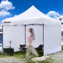 CLAETF 10x10 Canopy sidewalls,Pop Up Canopy Waterproof 99% UV Protection,Suits Pop up Tent/Instant Canopy(3PCS,NOT Including Frame and Top,White)