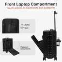 VentureVault Carry On Luggage 20 Inch, Aluminum Frame Zipperless Luggage, ABS+PC Hard Shell Suitcases, Carry On with Compartment for Short Trips, Suitcase Carry-on TSA Approved (Black)