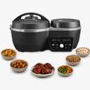 Instant Pot Dual Action 8in1 Multi-Cooker with Serve Together Smart Timing, 4Qt Pressure Cooker & 2Qt Rice Cooker, Cook Mains & Sides Together, Fast Cooking, PFAS-Free Pot*, Saut, Slow Cook, Black