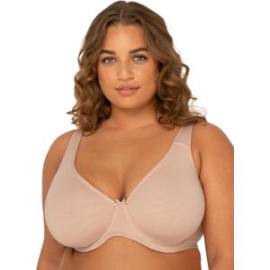 Fruit of the Loom Women's Plus-Size Cotton Unlined Underwire Bra (46DD, Sand)