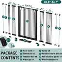 Fairy Baby 40.5" Extra Tall Baby Gate for Stairs, Fits Openings of 40.6" to 54.7" Wide, Extra Wide Dog Gate Indoor, Pressure Mounted Walk Thru Swing Auto Close Metal Puppy Barrier for Doorway, Black