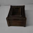 Large Vintage Brown Wooden Crates For Storage,Nesting Handmade Solid Wood Vintage Black Wood Storage Boxes.Storage Crates For Organizing.