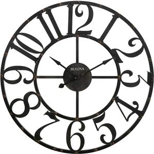 Bulova C4821 Oversize Gabriel Wall Clock, Rustic Brown, 45"