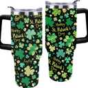 Cat Tumbler With Handle and Straw, 40 oz Leakproof Stainless Steel Insulated Tumbler, Cup Holder Friendly, Birthday Christmas Gifts for Women Men Who Loves Cat, Travel Coffee Mug Water Bottle