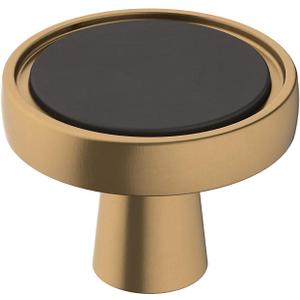 Amerock | Cabinet Knob | Matte Black/Champagne Bronze | 1-3/8 inch (35 mm) Diameter | Mergence | 1 Pack | Drawer Knob | Cabinet Hardware