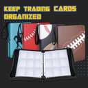 Basketball Card Binder, 9 Pocket Zipper Sports card binder, 720 Double Sided Pocket Waterproof Album, Basketball Cards Display Holder, Expandable, For Gaming Cards, Yugioh, MTG and Other TCG (Orange)