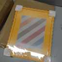 11x14 Picture Frame with Mat for 8x10, Wavy Edge Wooden Real Glass Photo Frame for Wall Hanging, Yellow, 1 Pack