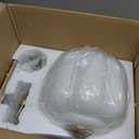 9in White Milk Glass Ceiling Light Fixture, LED Bulb Included, Vintage Semi Flush Mount Pendant Light Antique Brass Mid Century Art Deco Chandelier for Kitchen Dining Room Hallway Bedroom