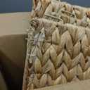 KOLWOVEN 42in Christmas Tree Collar, Christmas Tree Ring Adjustable Water Hyacinth Skirt, Christmas Tree Skirt for Decoration, Base Protection from Pets (Water Hyacinth) (Natural)