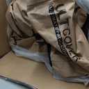 ULTCOVER Square Patio Heavy Duty Table Cover - 600D Tough Canvas Waterproof Outdoor Dining Table and Chairs General Purpose Furniture Cover Size 106 inch (Brown)