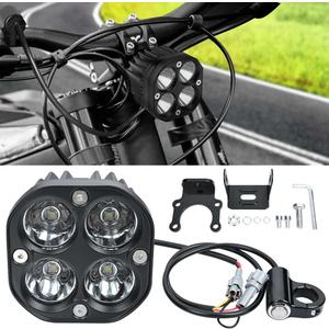 Upgraded Headlight Kit for Sur Ron Segway X260,White 6000-6500K Spot/Flood Light Pods Combo Kit, Motorcycle Lights Bars Bright Front Lamp Accessories,Plug N Play (Oval Lamp)
