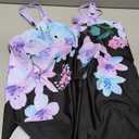 HUSKARY Tankini Tops for Women Flowy Swim Top Removable Padded Loose Fit Modest Bathing Suits No Bottom, XL