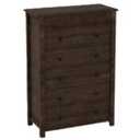 Garvee 5 Drawer Dresser for Bedroom Wooden Chest of Drawers Fluted Storage Organizer for Living Room Hallway Entryway -Walnut