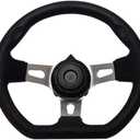 Off-Road Kart Steering Wheel 270mm 3 Spokes Vehicle PU Foam Interior Steering Wheel For Go Kart (black)