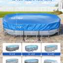 16x10 Oval Pool Covers for Above Ground Pools Tear-Resistant & Windproof | 5-Layer Heavy-Duty PE Solar Pool Cover, Fits Bestway/Intex/Coleman 16x10 or 14x8 Frame Pools