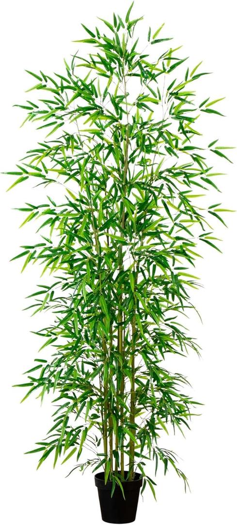 Nearly Natural 8ft. Artificial Green Bamboo Tree