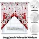 Valentine's Day Pink Swag Curtains Valances for Windows Kitchen Curtains Red Gnome Topper Valances with Rod Pocket for Living Room Bedroom Love Heart Valentines Day 56'' W x 36'' L, 2 Panel