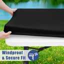Moosfor Spandex 6 Foot Rectangle Table Cloth 6 Pack, Elastic Fitted Tablecloths for Picnic, Stretch Washable Patio Table Cover for Outdoor, Camping, Banquet and Parties (Black, 30"x72")
