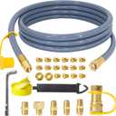 5369 Propane to Natural Gas Conversion Kit, 12FT 3/8" ID Natural Gas Hose with Quick Connect for weber, char-broil, blackstone, Pizza Oven, Fire Pit, Generator(Only Applicable to Devices with 3/8" ID)