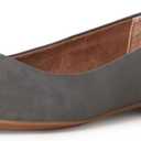 Amazon Essentials womens Comfortable Square-Toe Slip On Ballet Flat (14, Charcoal)