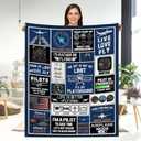 Pilot Blanket, Pilot Gifts for Him Men-Aviation Gifts for Kids,Travel Blanket Airplane, Birthday Gifts for Aviator Gift Ideas Throw Blanket for Bed Sofa 60"x50"