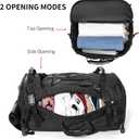 YOUMIAN Large Capacity For Travel Hiking Sports Carry On Backpack Durable Convertible Duffle Bag Laptop airplane (Black, 60L-Large DualMainOpening)