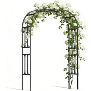 5.9x7.9FT Square Tube Garden Arbor Trellis,Unique Design Metal Arch for Climbing Plants Outdoor,Wedding Archway for Patio Lawn Backyard Ceremony Party