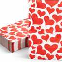 50 Pcs Valentine Disposable Paper Decorative Guest NapkinsDisposable Hand Towels for Bathroom, 2 Ply Love Hearts Hand Towel for Party Lunch Dinner Kitchen Bathroom (Valentine's)