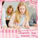 Sayglossy 20 Pcs Bow Pens Coquette Pink White Black Blue Retractable Writing Pen Bulk Birthday Bow Party Favor for Baby Shower Bridal Shower Spring Wedding Tea Party Office School Supplies(Pink)