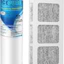 ICEPURE RWF5800A Compatible with Frigidaire EPTWFU01, EWF02, Ultra 2, EPTWFUO1, Pure Source Ultra II Refrigerator Water Filter and Pureair Ultra 2 Air Filter, 1 Combo