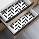 Black and White Peel and Stick Wallpaper Striped Wallpaper Herringbone Contact Paper Self Adhesive Waterproof Vinyl Roll for Bathroom Kitchen Backsplash Cabinets A Set of 17.3"x480"