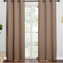 NICETOWN Window Treatment Thermal Insulated Solid Grommet Blackout Curtains/Drapes for Bedroom (1 Pair, 42 by 84 Inch, Cappuccino)