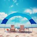 Innovative Cordless Beach Shade - Windproof Sun Shelter for Beachgoers - Portable Canopy Tent with Easy Assembly - Lightweight Sun Shade for Beach, Wind Sail Protection, and Outdoor Adventures
 Blue 58 "