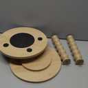 Masupu Round Side Table, Small End Table for Small Spaces, Pedestal Drink Table with Solid Wood Leg for Living Room, Bedroom, Corners(Light Oak)