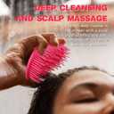 3 x Scalp Massager and Shampoo Shower Brush, Detangling Hair Brush, Scalp Care Hair Brush Wet & Dry detangler for Men and Womenfor Straight/Curly/Thick/Long/Wavy/Damaged Hair, Rose Red