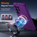 Compatible with Samsung Galaxy S25 Ultra Case with Magnetic Ring Stand [Compatible with Mag-Safe][Military Grade Drop Protection][Build in Kickstand] S25 Ultra Phone Case 6.9",Purple