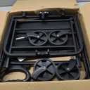 PASAMIC Collapsible Wagon 220 lbs, Heavy Duty Wagon Carts Foldable, Portable Wagons for Groceries, Beach Cart with All-Terrain Wheels & Drink Holders, Utility Wagon for Shopping, Sports, Camping,Black