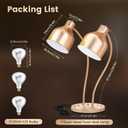 Food Heat Lamp, 500W Dual-Head Stainless Steel Commercial Food Warmer Lamp with 540 Rotation & 3Pcs Bulbs, Portable Warming Light for Restaurant Kitchen Buffet Counter Party Catering