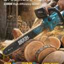 SEESII 40V Electric Chainsaw Cordless 18-Inch with 2 x 5.0Ah Batteries
