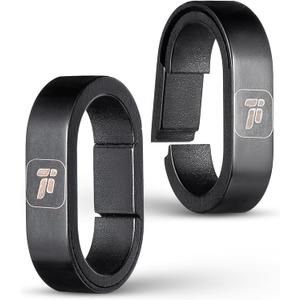 FEGVE Titanium Mini Key Chain Rings with 2 Stainless Steel Spilt Rings for Home Keys Bag Pendant (Black)