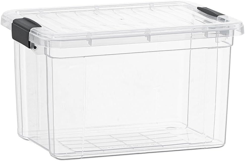 Superio Clear Storage Box with Lid, 49 Quart Plastic Container Bins for Organizing, Stackable Crates, BPA Free, Non Toxic, Odor Free, Organizers for Home, Office, School, and Dorm