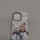 Case Compatible with iPhone 15 Pro,Hybrid 2-Layer Hard Shell,Shockproof Soft for Girl Women,Christmas Snowman Winter